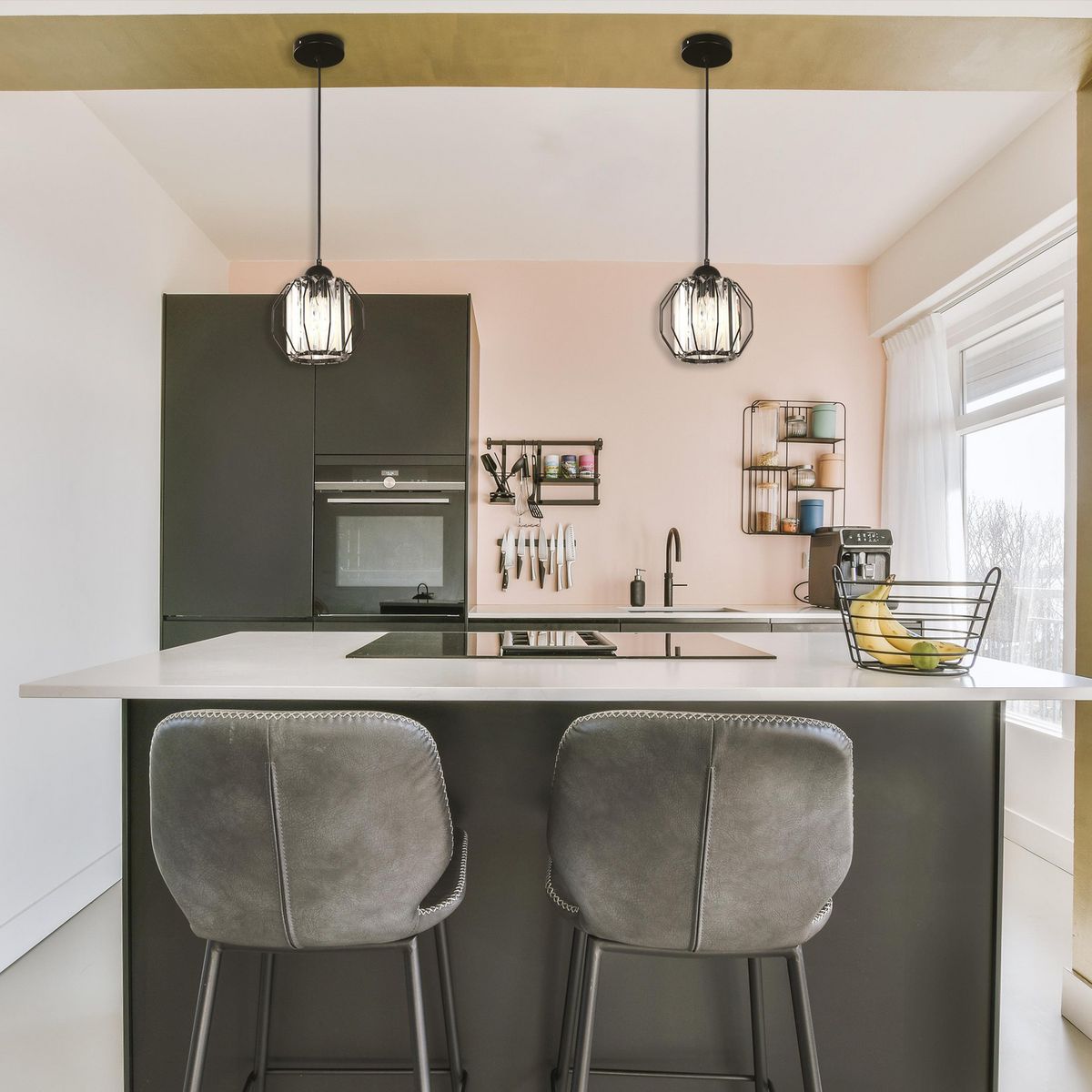 JUST HOME COLLECTION - Lámpara Colgante Metal Negro