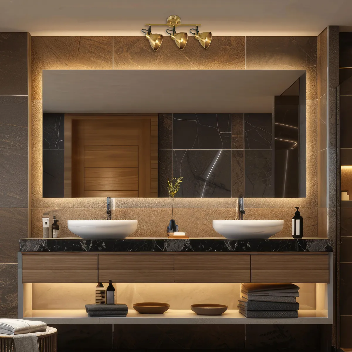 JUST HOME COLLECTION - Barra Led Bronce Café 52 cm