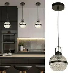 JUST HOME COLLECTION - Lámpara Colgar Lungo 1L E27 Negro