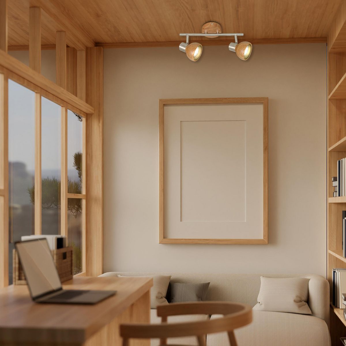 JUST HOME COLLECTION - Barra Led Madera Café