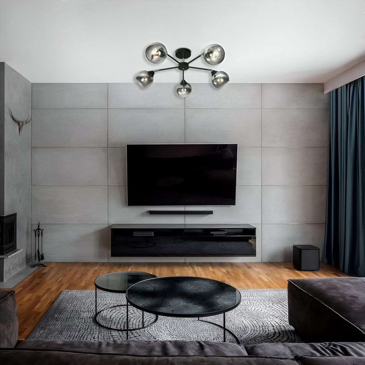 JUST HOME COLLECTION - Lámpara Techo Metal Negro