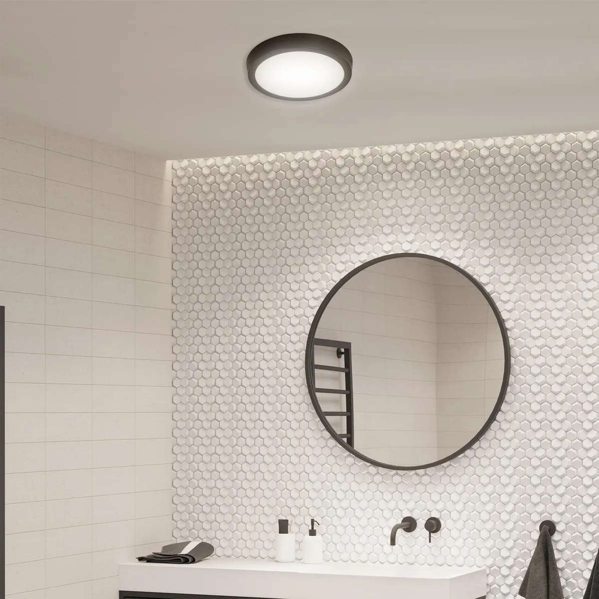 JUST HOME COLLECTION - Plafón Led Manzoni Plástico Negro