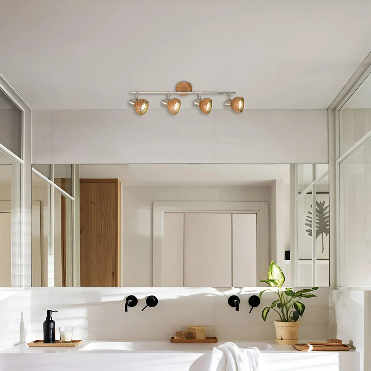 JUST HOME COLLECTION - Barra Led Madera Café