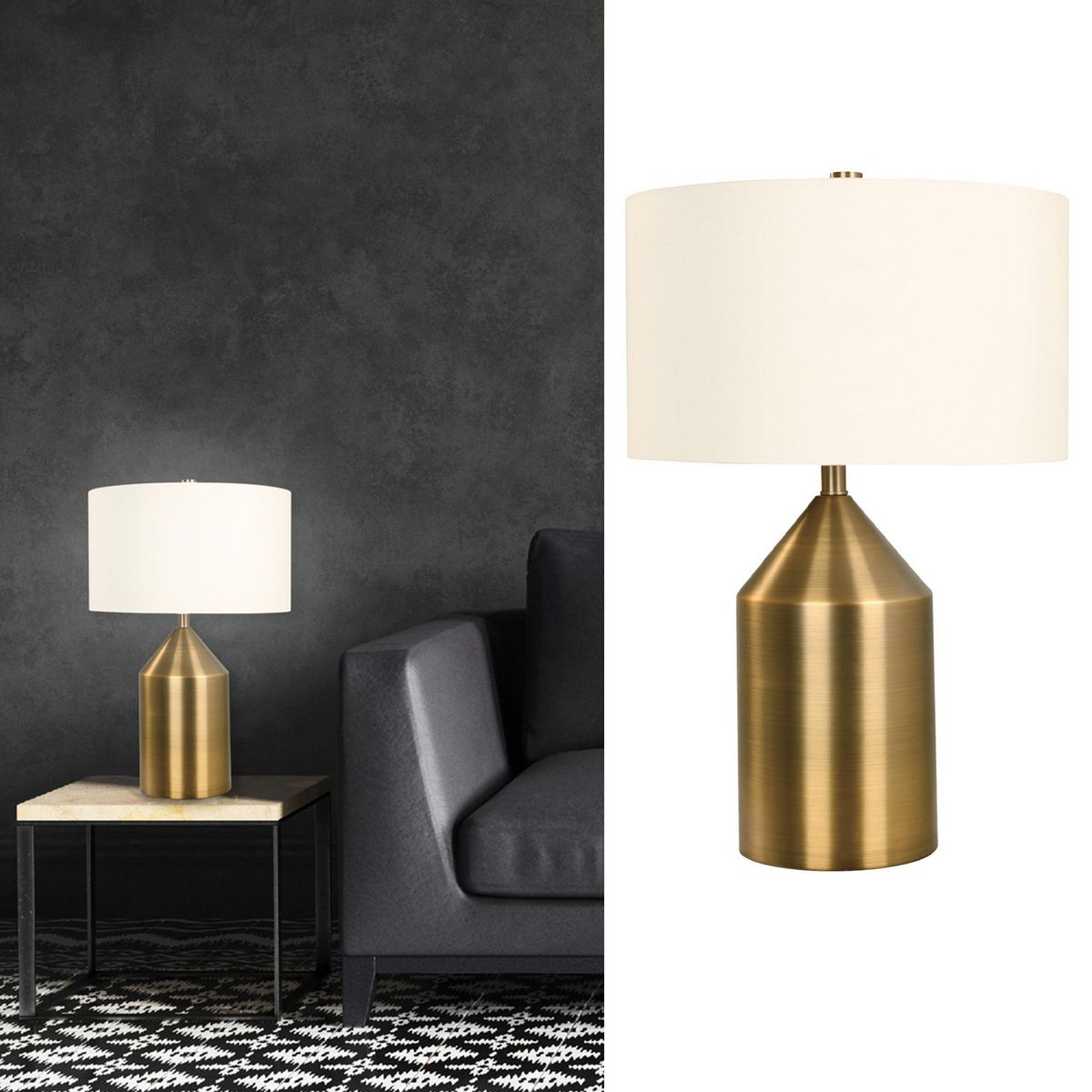 JUST HOME COLLECTION - Lámpara Mesa Tiber Amarillo 33x61.5 cm