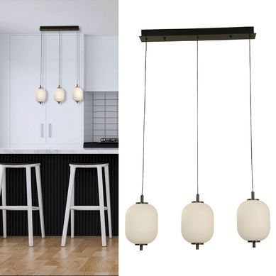 Lmpara Colgar Led Tyr 3L Negro/Blanco Lc
