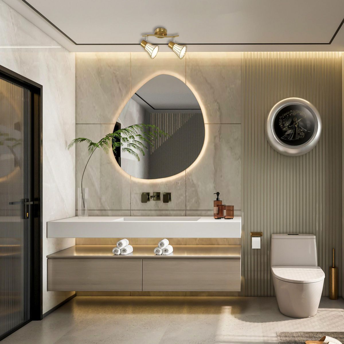 JUST HOME COLLECTION - Barra Led Bronce Café 36 cm