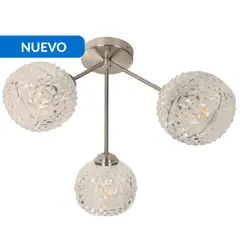 JUST HOME COLLECTION - Lámpara Techo Vidrio Gris/Plata 61 cm
