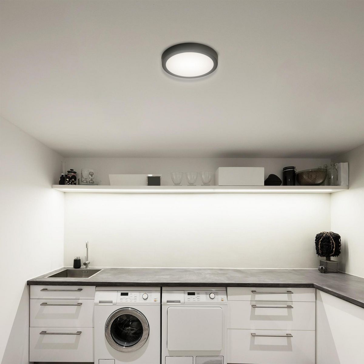 JUST HOME COLLECTION - Plafón Led Manzoni Ln Negro