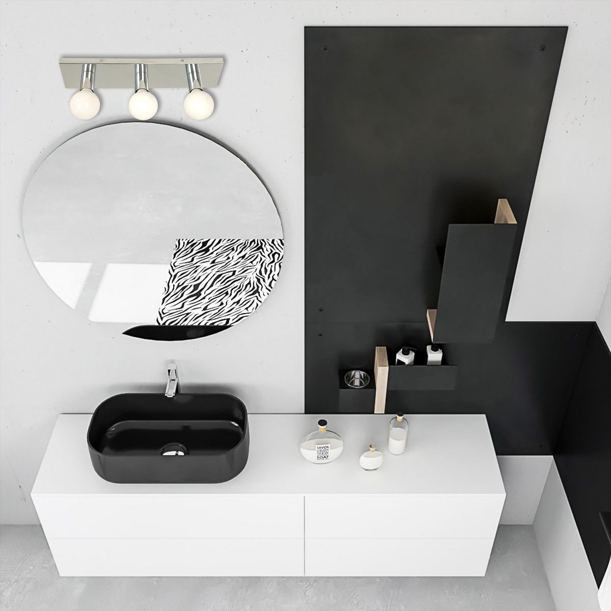 JUST HOME COLLECTION - Apliqué Vanity Metal Gris