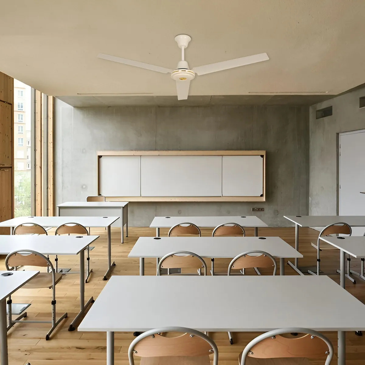 HALUX - Ventilador de Techo 3 Aspas Blanco con Control 142 cm