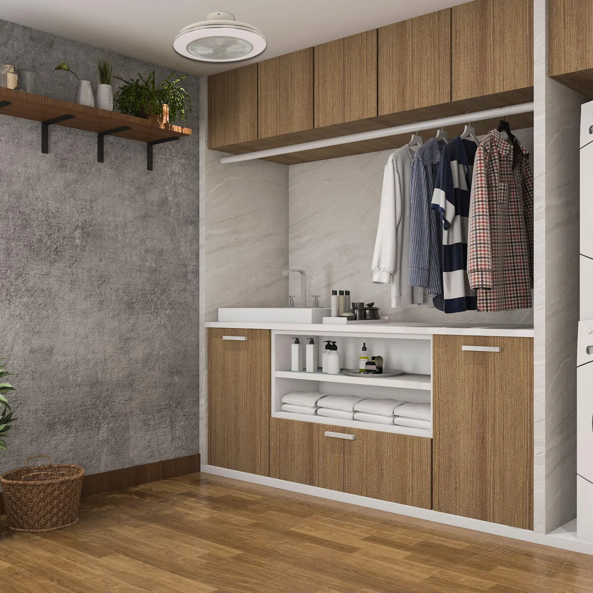 JUST HOME COLLECTION - Ventilador de Techo Blanco 8 Aspas