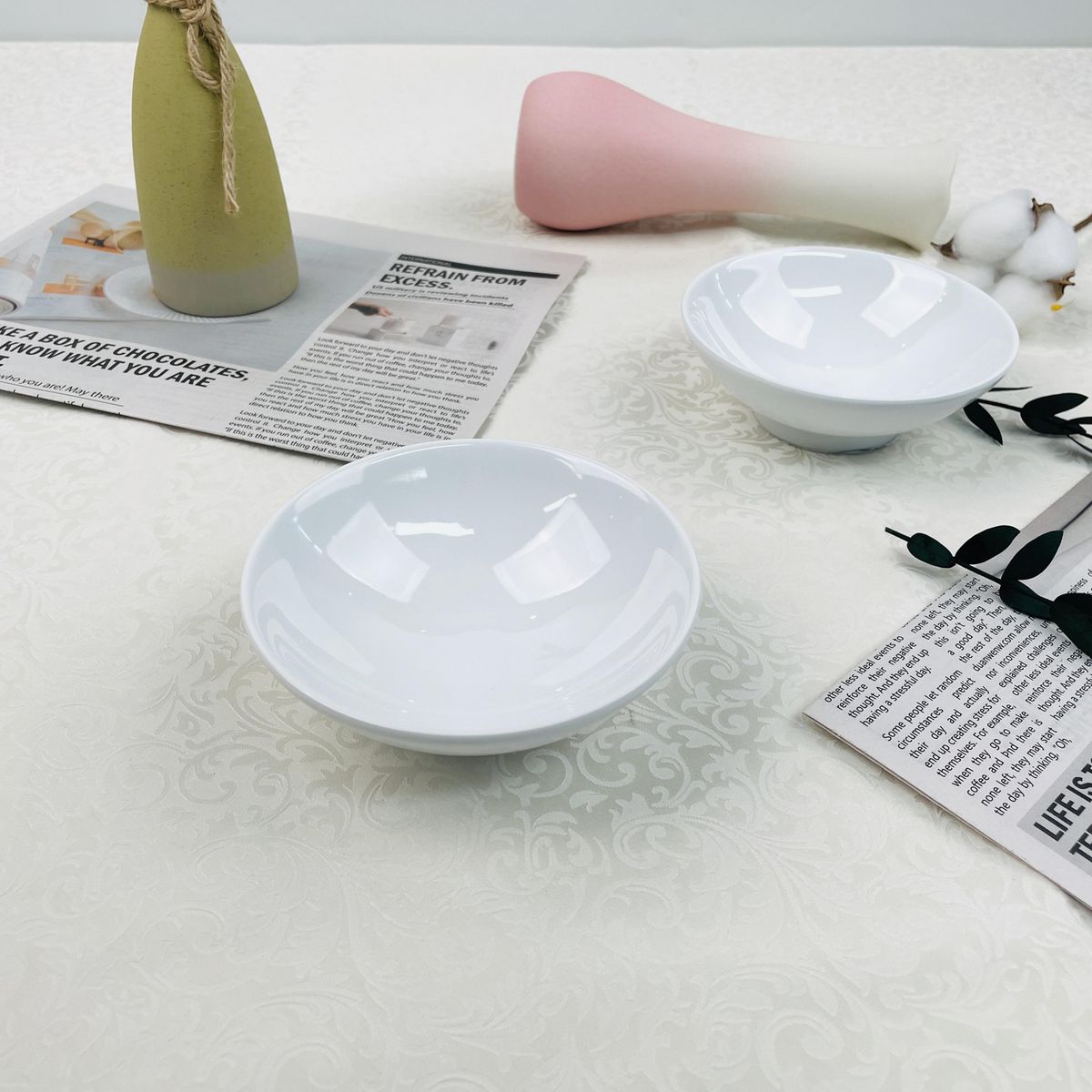 JUST HOME COLLECTION - Plato Melamina Blanco Redondo