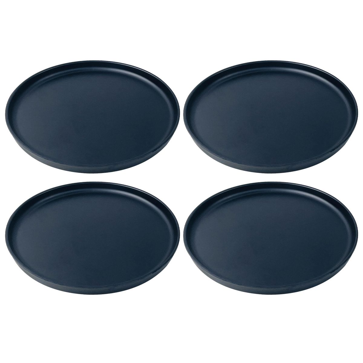 JUST HOME COLLECTION - Set Platos 21 cm 4 Piezas Melamina Negro