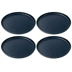 JUST HOME COLLECTION - Set Platos 21 cm 4 Piezas Melamina Negro