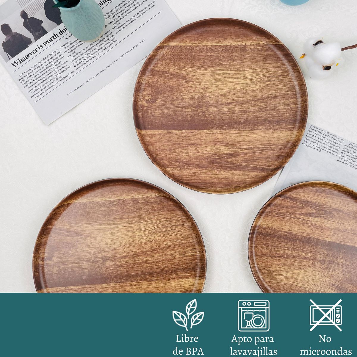 JUST HOME COLLECTION - Plato melamina redondo 15,3x5,4 cm