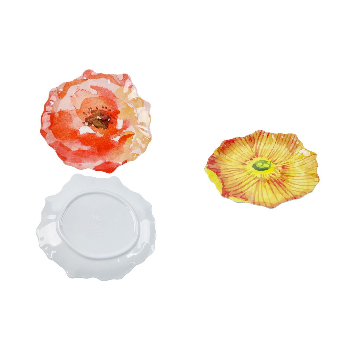 JUST HOME COLLECTION - Plato melamina flor 19x17,6 cm rosa