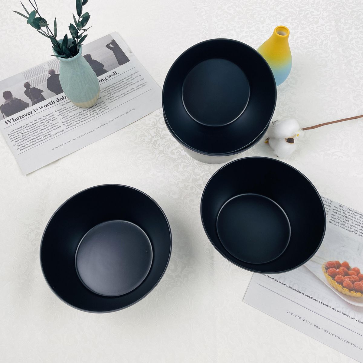 JUST HOME COLLECTION - Set de 4 Bowls Negro 16 cm