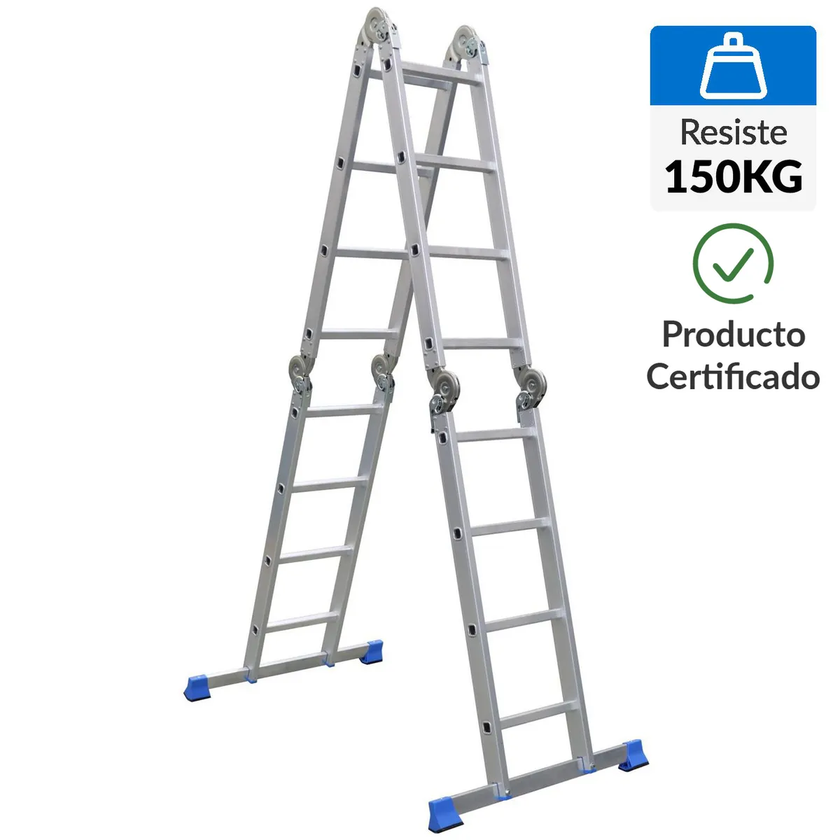 BAUKER - Escalera Articulada Aluminio 4.34 m 16 Peldaños
