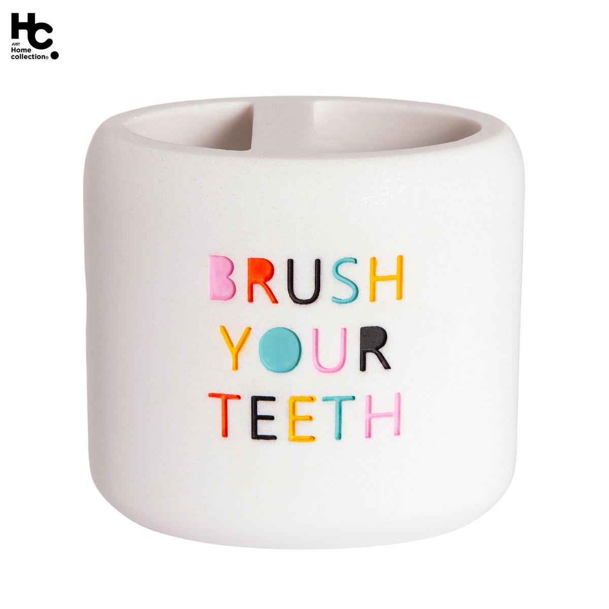 JUST HOME COLLECTION - Portacepillo Words Resina Blanco