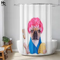 Cortina Baño Tela Pug 178x180 cm
