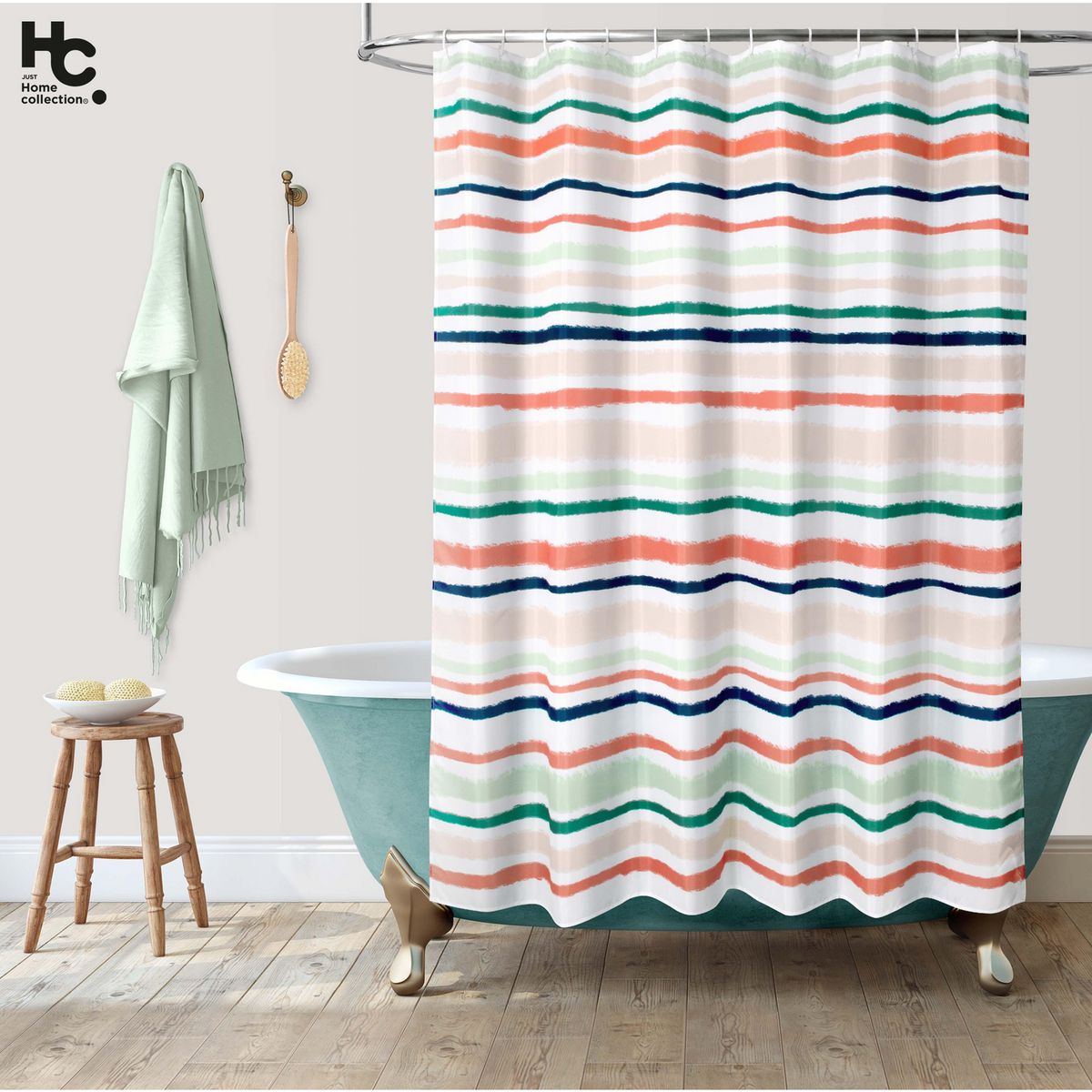 JUST HOME COLLECTION - Cortina Baño Tela Stripe 178x180 cm