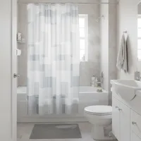 Cortina Baño 178x180 cm Geo Gris