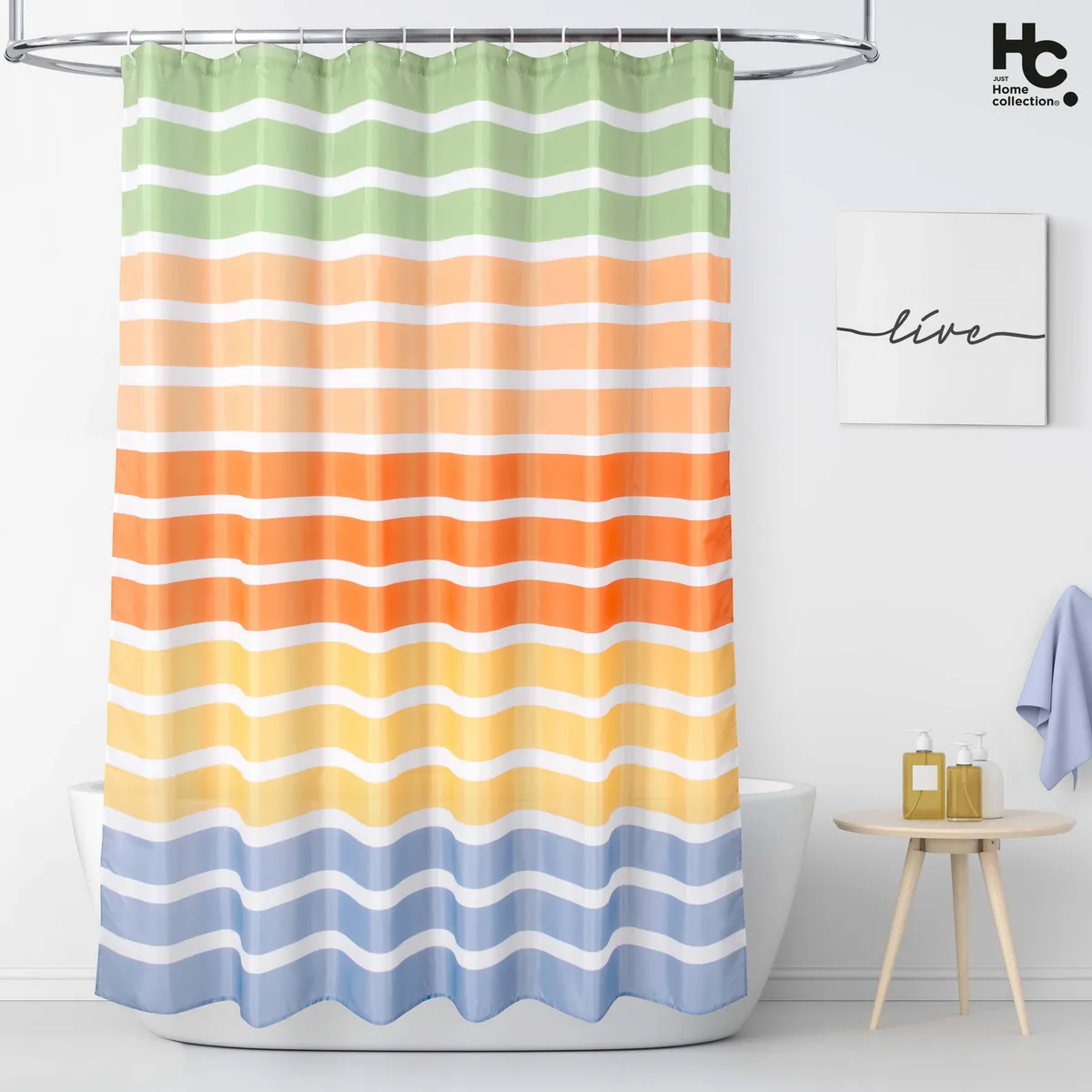 JUST HOME COLLECTION - Cortina Baño Tela Colors 178x180 cm