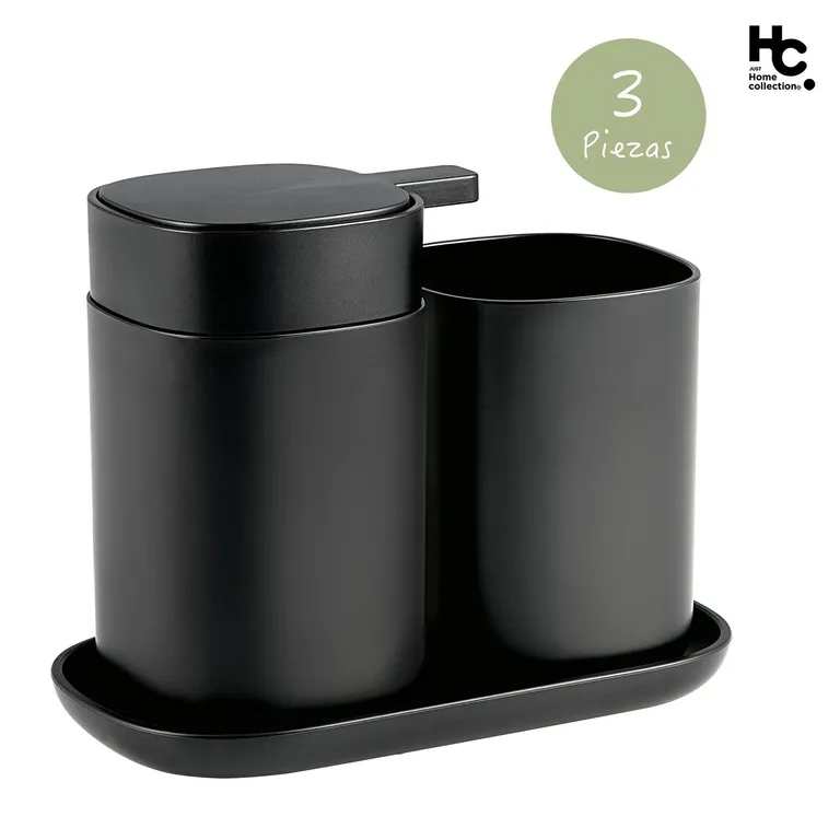 Set 3 Piezas Accesorios Baño Negro