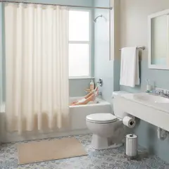 JUST HOME COLLECTION - Cortina Baño Tela Eco 178x180 cm Beige