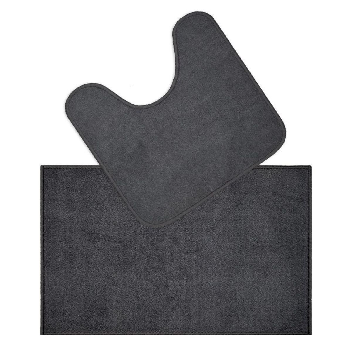 CASA BONITA - Set 2 Tapetes Inodoro 55x80 cm Gris