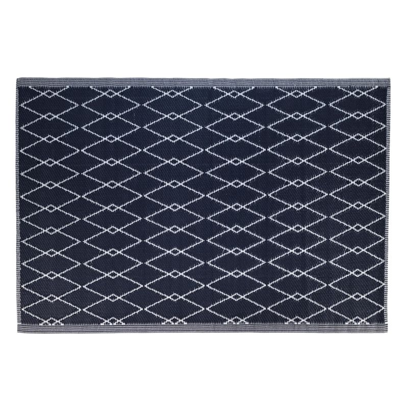 JUST HOME COLLECTION - Alfombra Industrial 120x180 cm Negro; Blanco