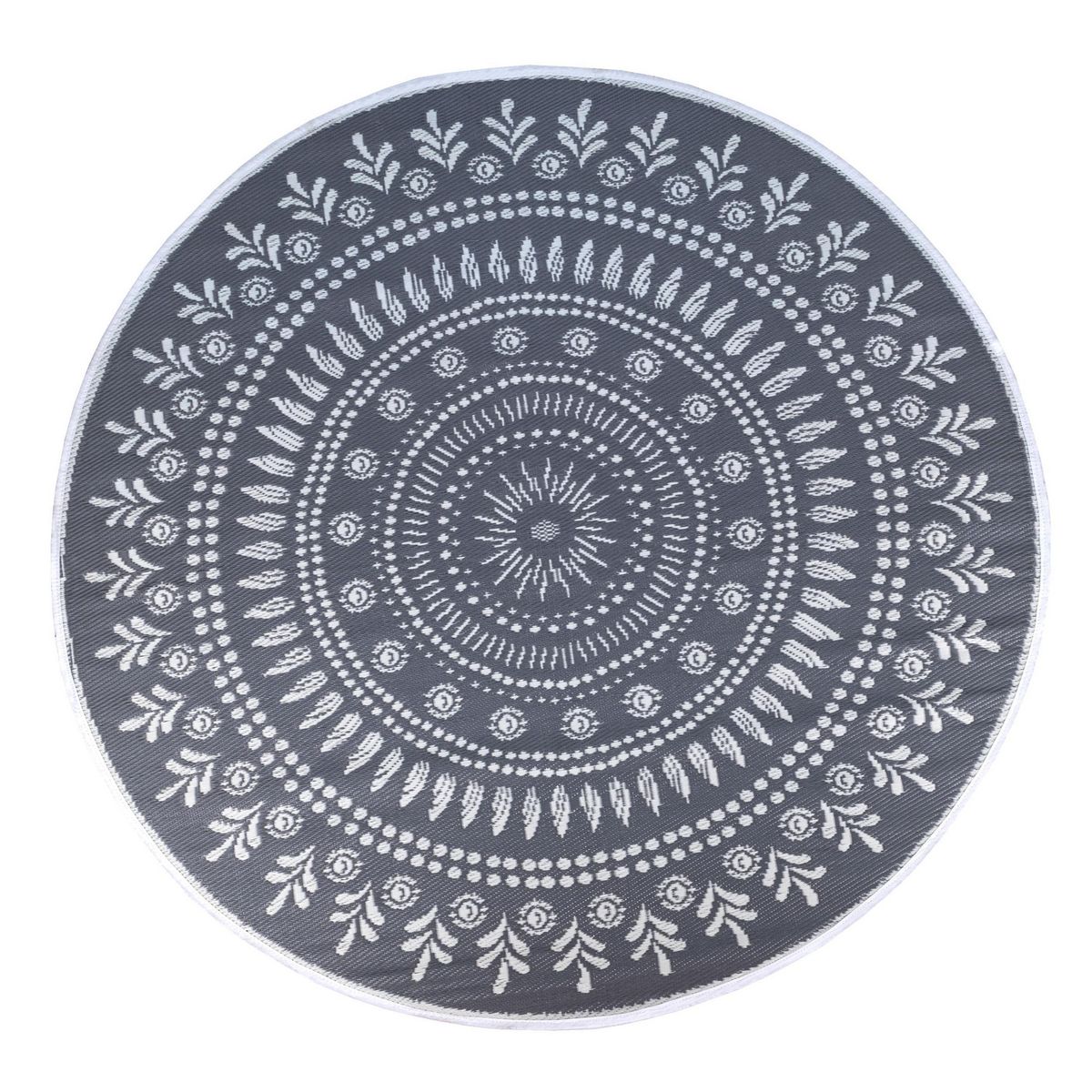 JUST HOME COLLECTION - Alfombra Industrial 180x180 cm Polipropileno Gris; Blanco