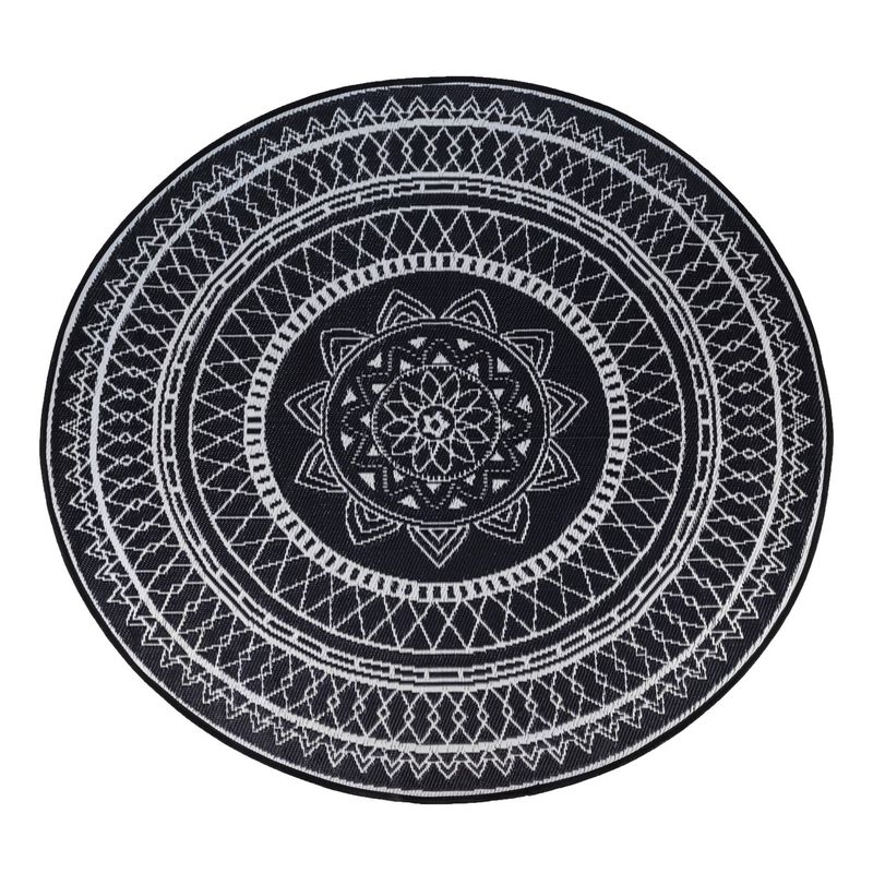 JUST HOME COLLECTION - Alfombra Industrial 180x180 cm Polipropileno Negro; Blanco