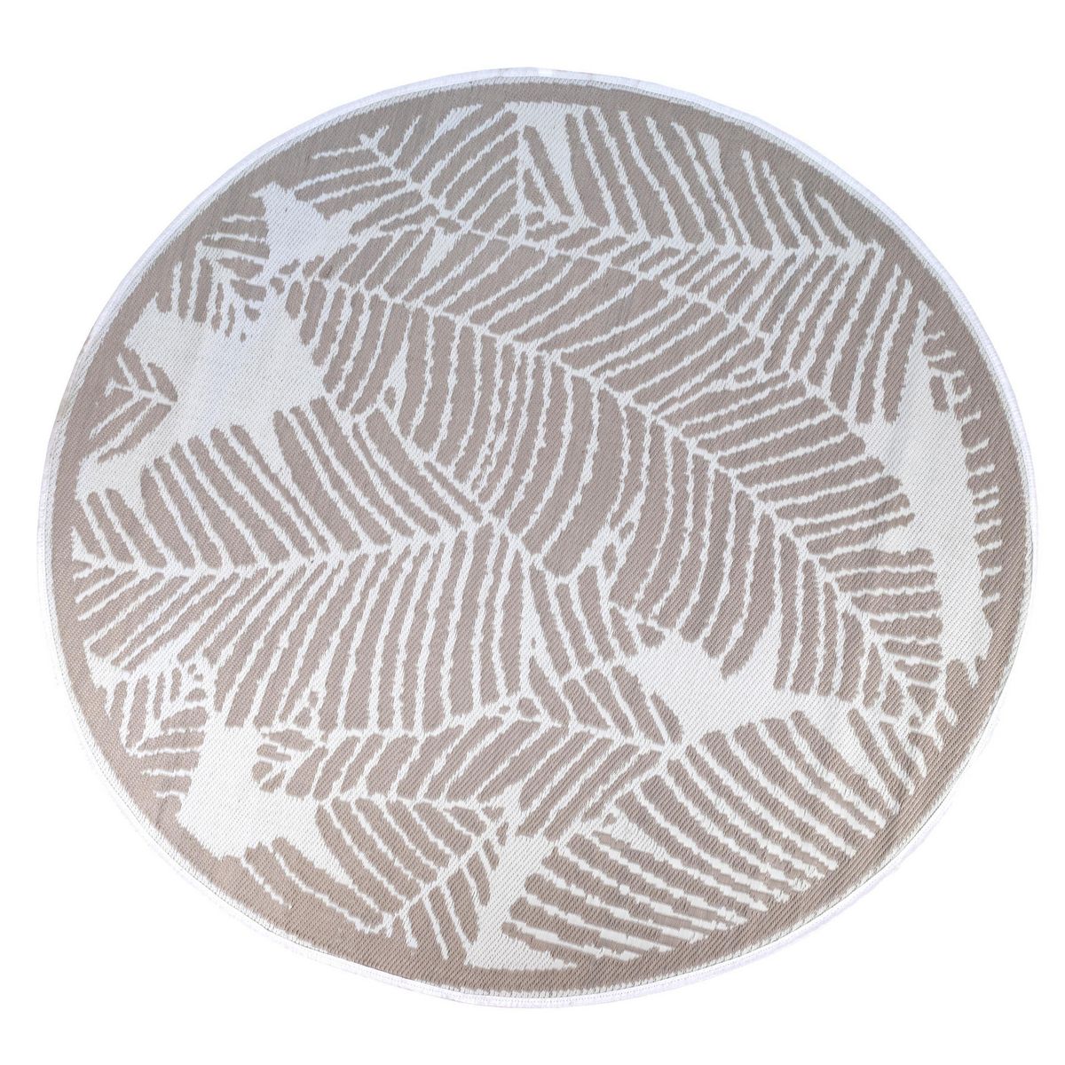 JUST HOME COLLECTION - Alfombra Boho 180x180 cm Polipropileno Beige; Blanco