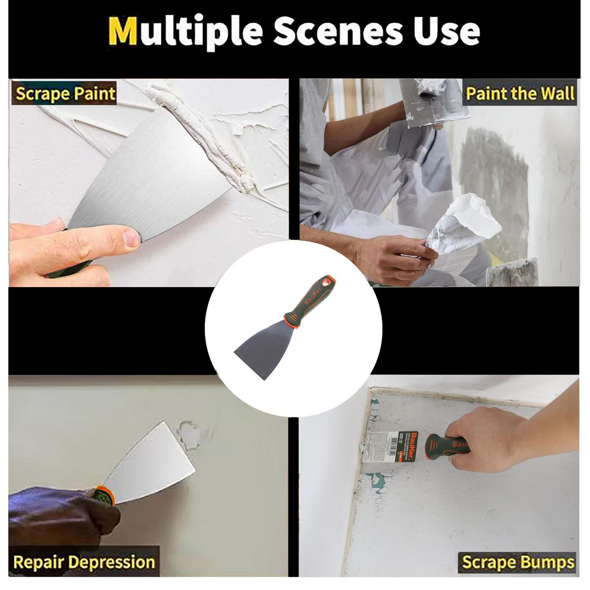 BAUKER - Espátula Flexible Bauker 3" Inoxidable para Drywall