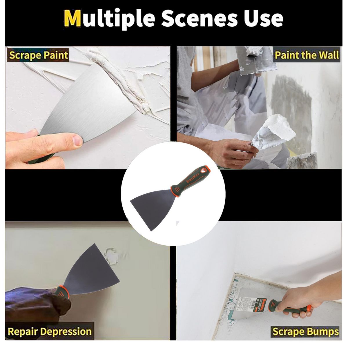 BAUKER - Espátula Flexible Bauker 4" Inoxidable Drywall