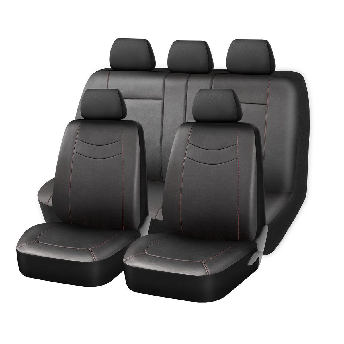 AUTOSTYLE - Cubre Asientoo 9 Personas Rojo Pvc Autos