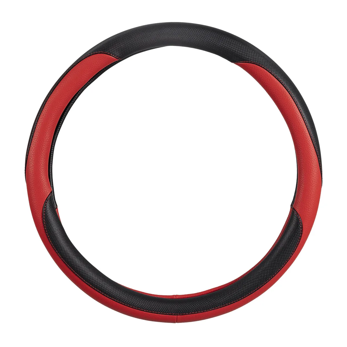 AUTOSTYLE - Cubre volante Ecocuero 38 cm Negro/Rojo