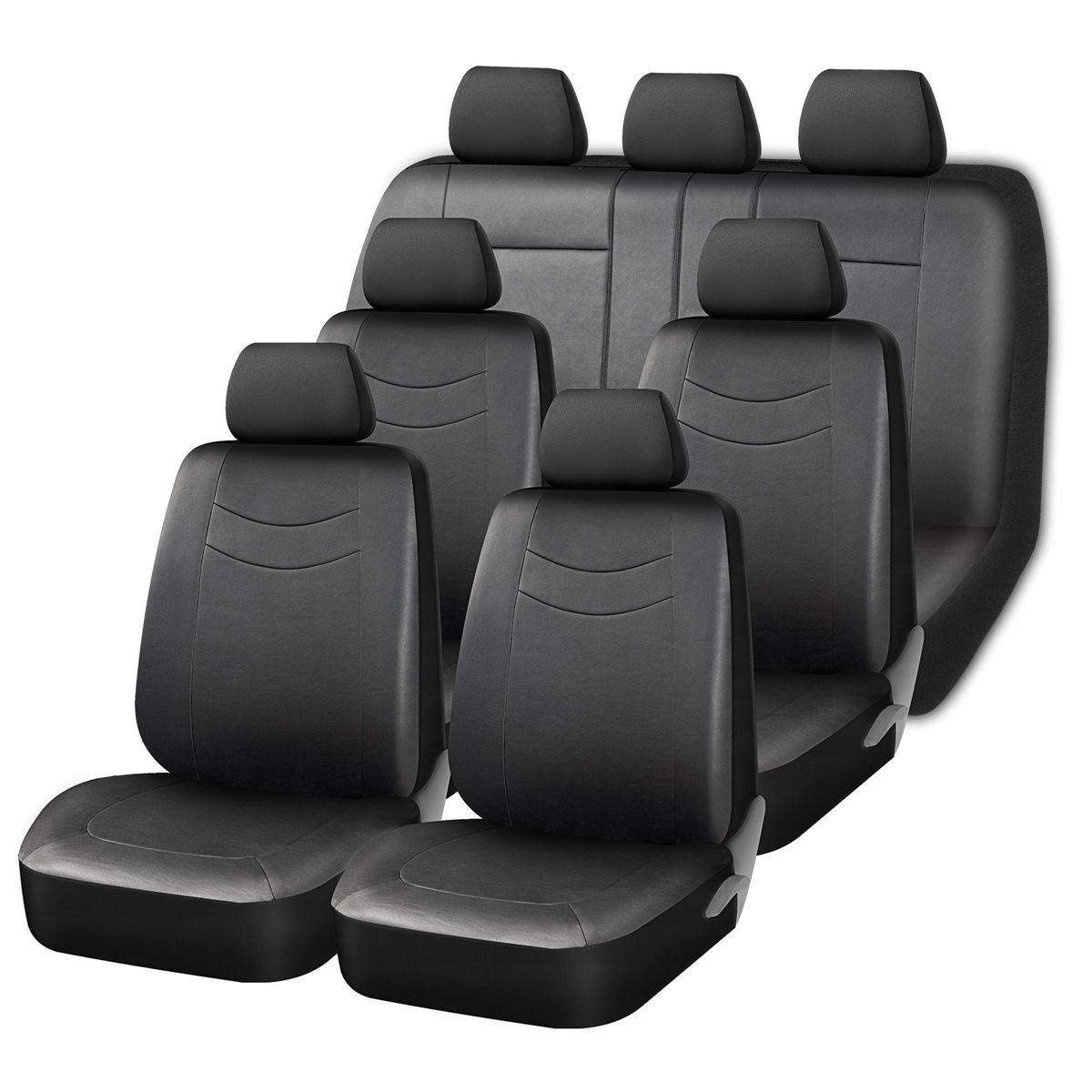 AUTOSTYLE - Cubre Asiento 13 Personas Negro Pvc Autos