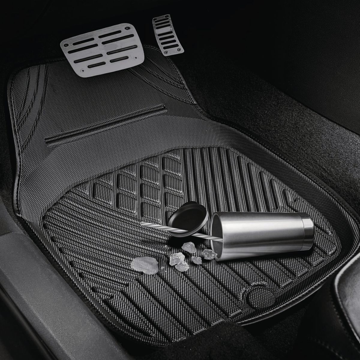 AUTOSTYLE - Cubre piso 4p negro 3ds