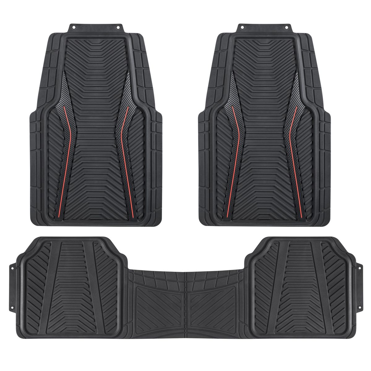 AUTOSTYLE - Cubre piso 3p negroyrojo pvc d