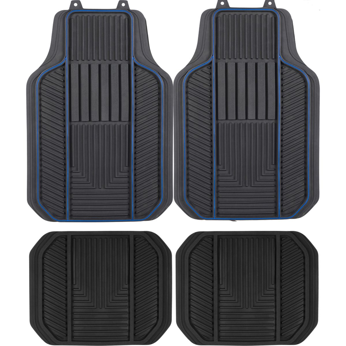 AUTOSTYLE - Cubre piso 3 piezas negro y azul pvc L