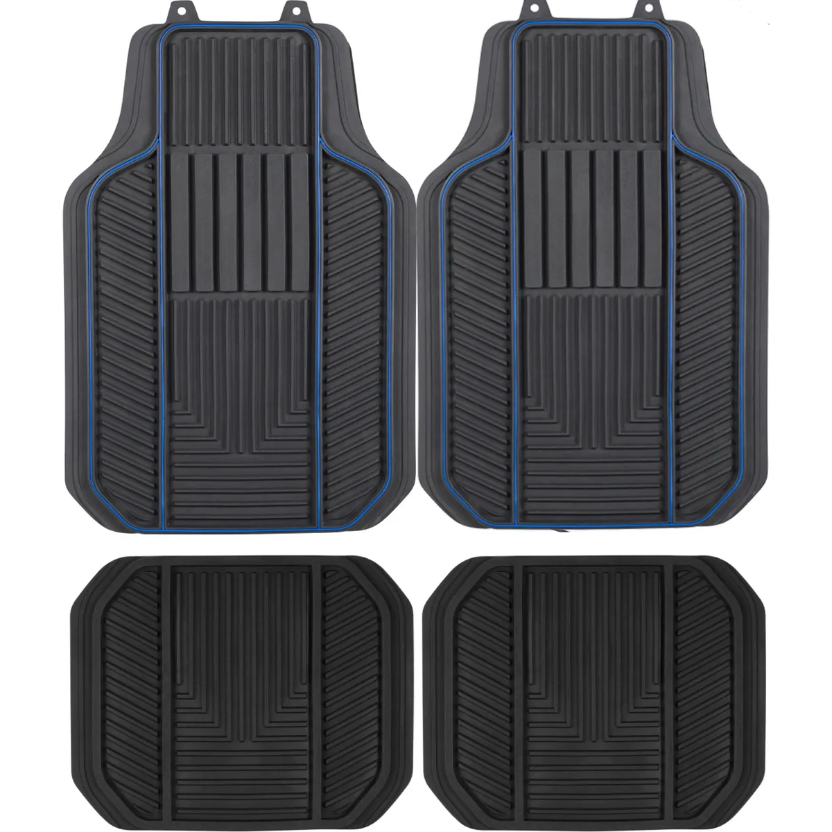 AUTOSTYLE - Cubre piso 3 piezas negro y azul pvc L