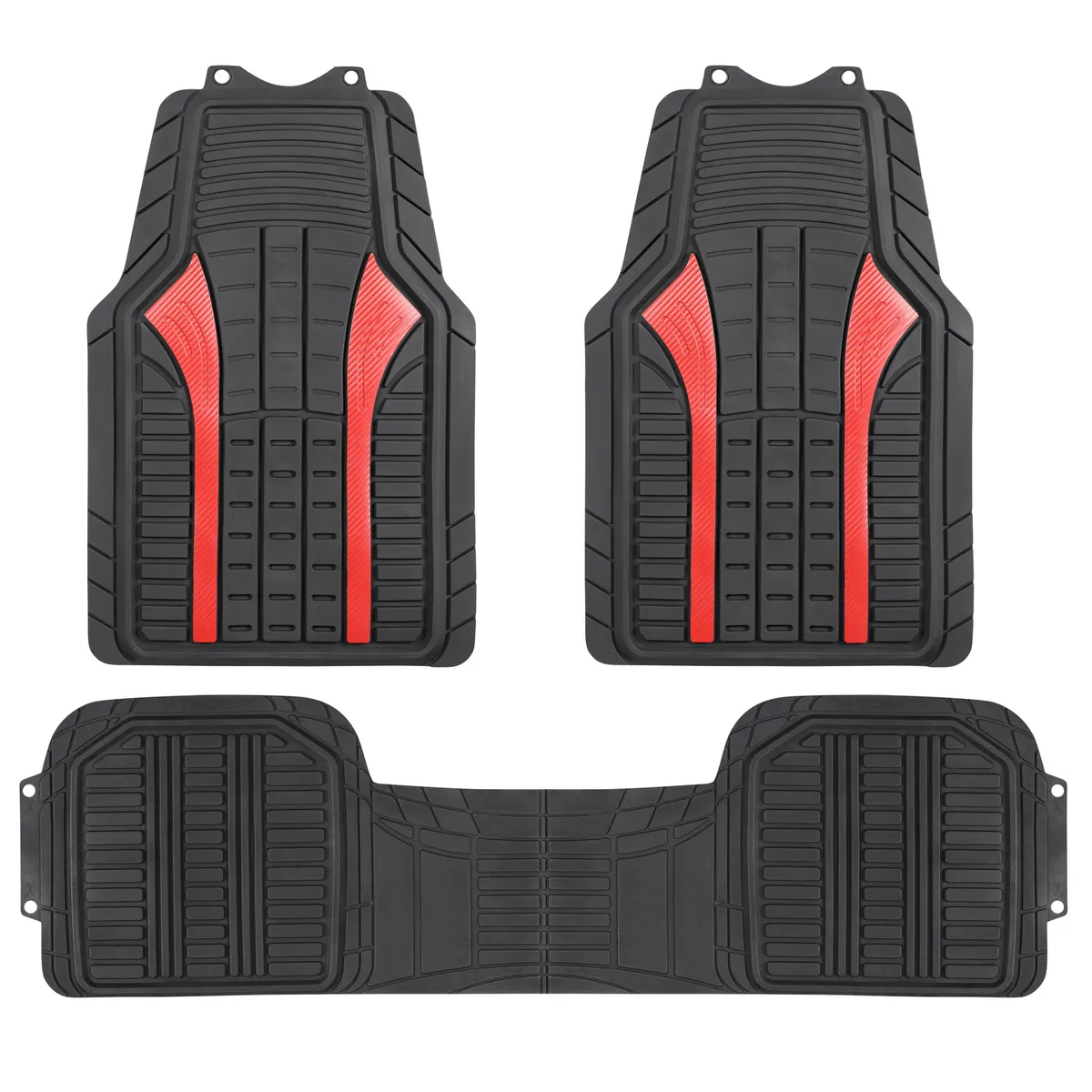 AUTOSTYLE - Cubre piso 3p negroyrojo pvc l