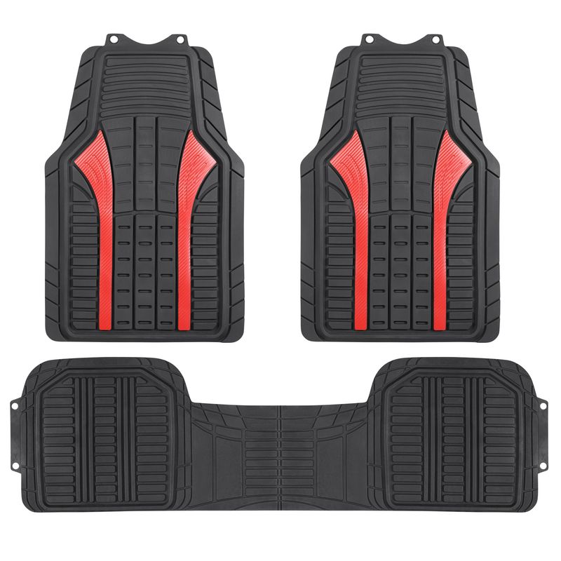 AUTOSTYLE - Cubre piso 3p negroyrojo pvc l