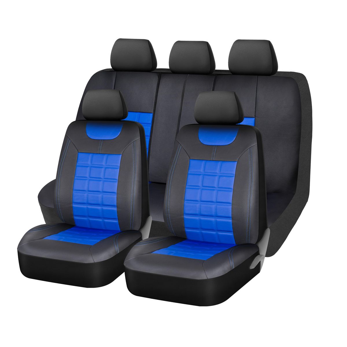 AUTOSTYLE - Cubre Asiento 11 Personas Negro/Azul PVC