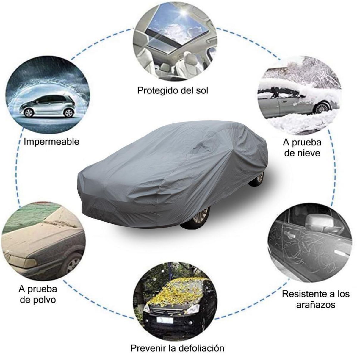 AUTOSTYLE - Cubre Auto Autostyle Talla litros para Automóvil Protección gris