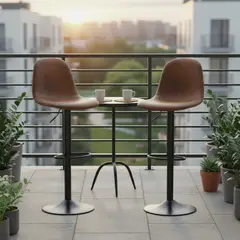 JUST HOME COLLECTION - Set Sillas Bar Franke Negro/Café 112x41x47 cm