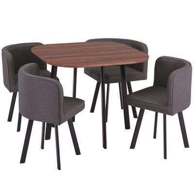 Imagen 2 del producto Juego de Comedor Nia 4 Sillas Mesa Cuadrada 90x75x90 cm Café