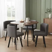 Juego de Comedor Nia 4 Sillas Mesa Cuadrada 90x75x90 cm Café